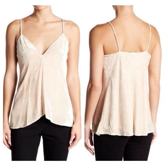 Theory Women's Draped Crinked Velvet Tank Top Pink‎ Size XS MSRP $265 - Picture 1 of 7